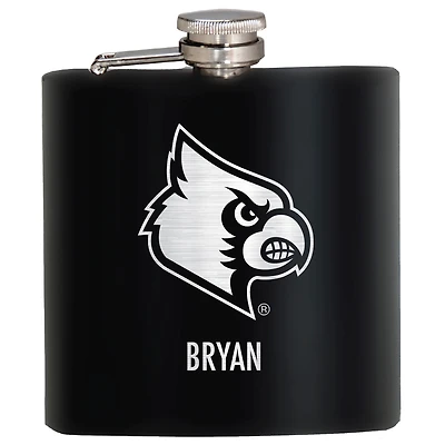 Black Louisville Cardinals 6oz. Personalized Stealth Hip Flask