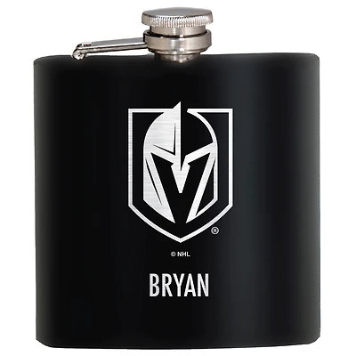 Black Vegas Golden Knights 6oz. Personalized Stealth Hip Flask
