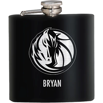 Black Dallas Mavericks 6oz. Personalized Stealth Hip Flask
