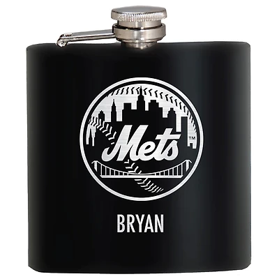 Black New York Mets 6oz. Personalized Stealth Hip Flask