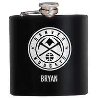 Black Denver Nuggets 6oz. Personalized Stealth Hip Flask