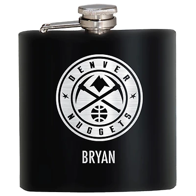 Black Denver Nuggets 6oz. Personalized Stealth Hip Flask