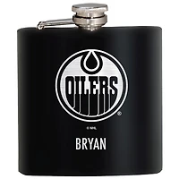 Black Edmonton Oilers 6oz. Personalized Stealth Hip Flask