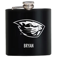 Black Oregon State Beavers 6oz. Personalized Stealth Hip Flask