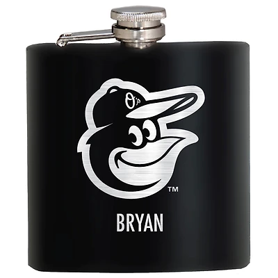 Black Baltimore Orioles 6oz. Personalized Stealth Hip Flask