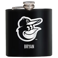 Black Baltimore Orioles 6oz. Personalized Stealth Hip Flask