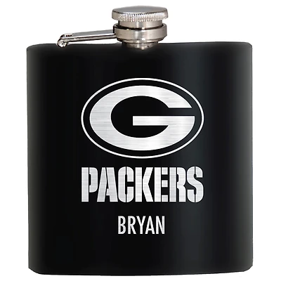 Black Green Bay Packers 6oz. Personalized Stealth Hip Flask
