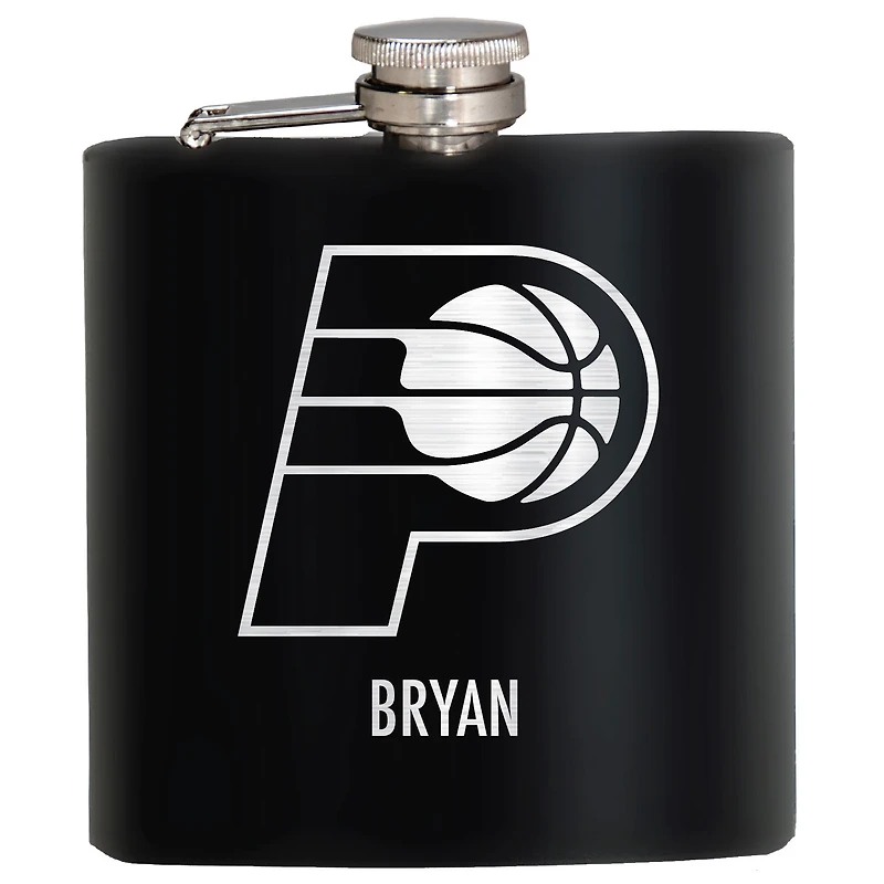 Black Indiana Pacers 6oz. Personalized Stealth Hip Flask