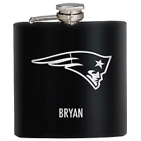 Black New England Patriots 6oz. Personalized Stealth Hip Flask