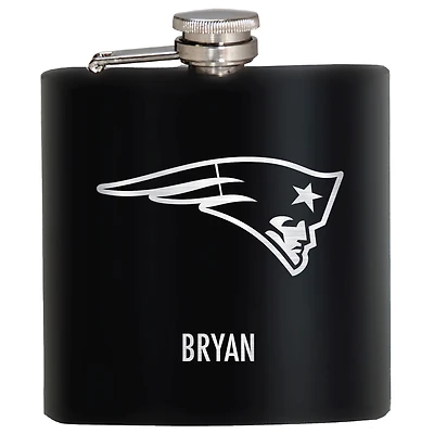 Black New England Patriots 6oz. Personalized Stealth Hip Flask