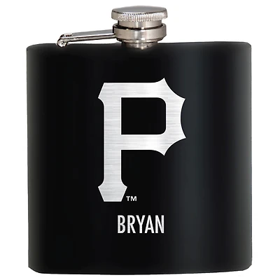 Black Pittsburgh Pirates 6oz. Personalized Stealth Hip Flask