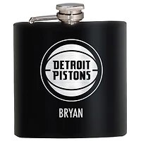 Black Detroit Pistons 6oz. Personalized Stealth Hip Flask