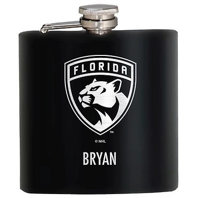 Black Florida Panthers 6oz. Personalized Stealth Hip Flask