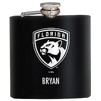 Black Florida Panthers 6oz. Personalized Stealth Hip Flask