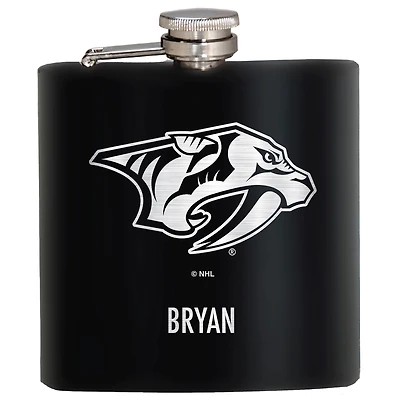 Black Nashville Predators 6oz. Personalized Stealth Hip Flask