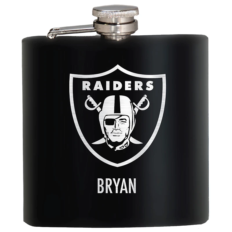 Black Las Vegas Raiders 6oz. Personalized Stealth Hip Flask
