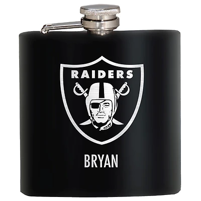 Black Las Vegas Raiders 6oz. Personalized Stealth Hip Flask