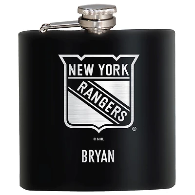 Black New York Rangers 6oz. Personalized Stealth Hip Flask