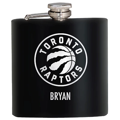 Black Toronto Raptors 6oz. Personalized Stealth Hip Flask