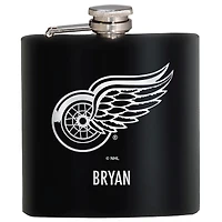 Black Detroit Red Wings 6oz. Personalized Stealth Hip Flask