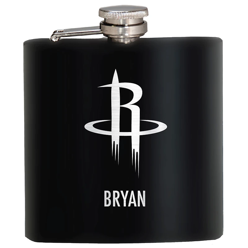 Black Houston Rockets 6oz. Personalized Stealth Hip Flask