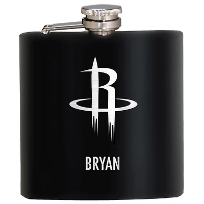 Black Houston Rockets 6oz. Personalized Stealth Hip Flask