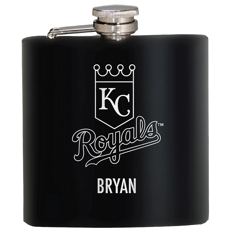 Black Kansas City Royals 6oz. Personalized Stealth Hip Flask