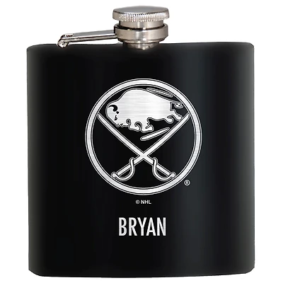 Black Buffalo Sabres 6oz. Personalized Stealth Hip Flask