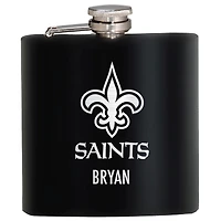 Black New Orleans Saints 6oz. Personalized Stealth Hip Flask