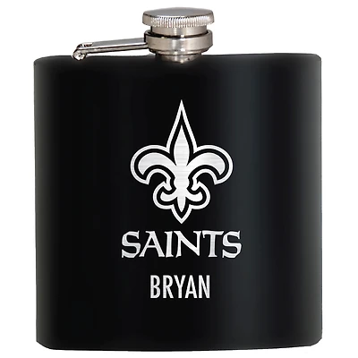 Black New Orleans Saints 6oz. Personalized Stealth Hip Flask