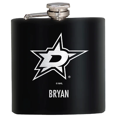 Black Dallas Stars 6oz. Personalized Stealth Hip Flask