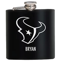 Black Houston Texans 6oz. Personalized Stealth Hip Flask