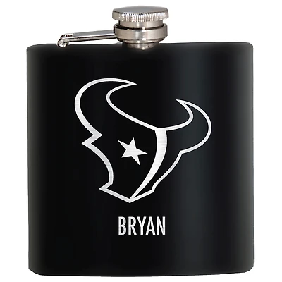 Black Houston Texans 6oz. Personalized Stealth Hip Flask