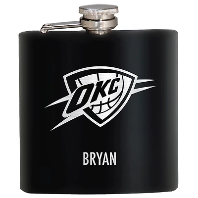 Black Oklahoma City Thunder 6oz. Personalized Stealth Hip Flask