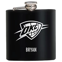 Black Oklahoma City Thunder 6oz. Personalized Stealth Hip Flask