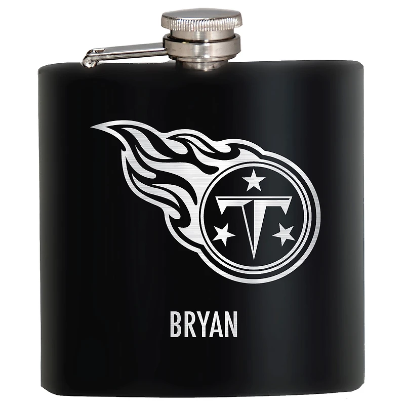 Black Tennessee Titans 6oz. Personalized Stealth Hip Flask