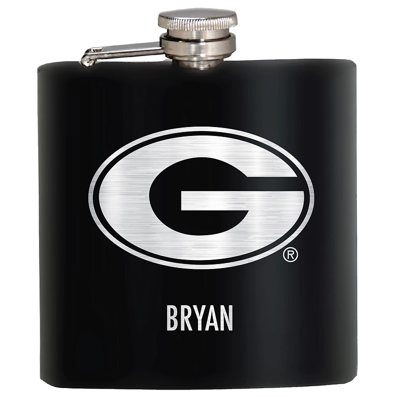 Black Georgia Bulldogs 6oz. Personalized Stealth Hip Flask
