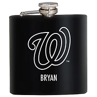 Black Washington Nationals 6oz. Personalized Stealth Hip Flask