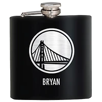 Black Golden State Warriors 6oz. Personalized Stealth Hip Flask