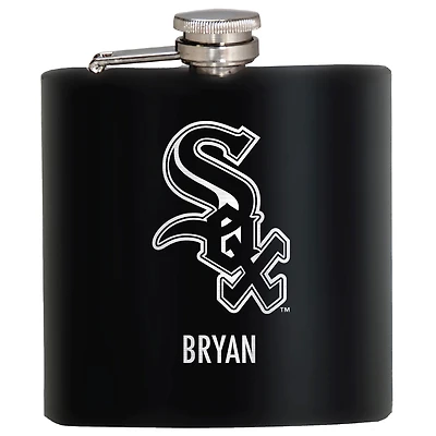 Black Chicago White Sox 6oz. Personalized Stealth Hip Flask