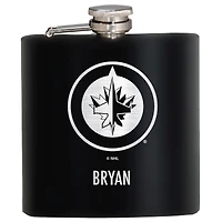 Black Winnipeg Jets 6oz. Personalized Stealth Hip Flask