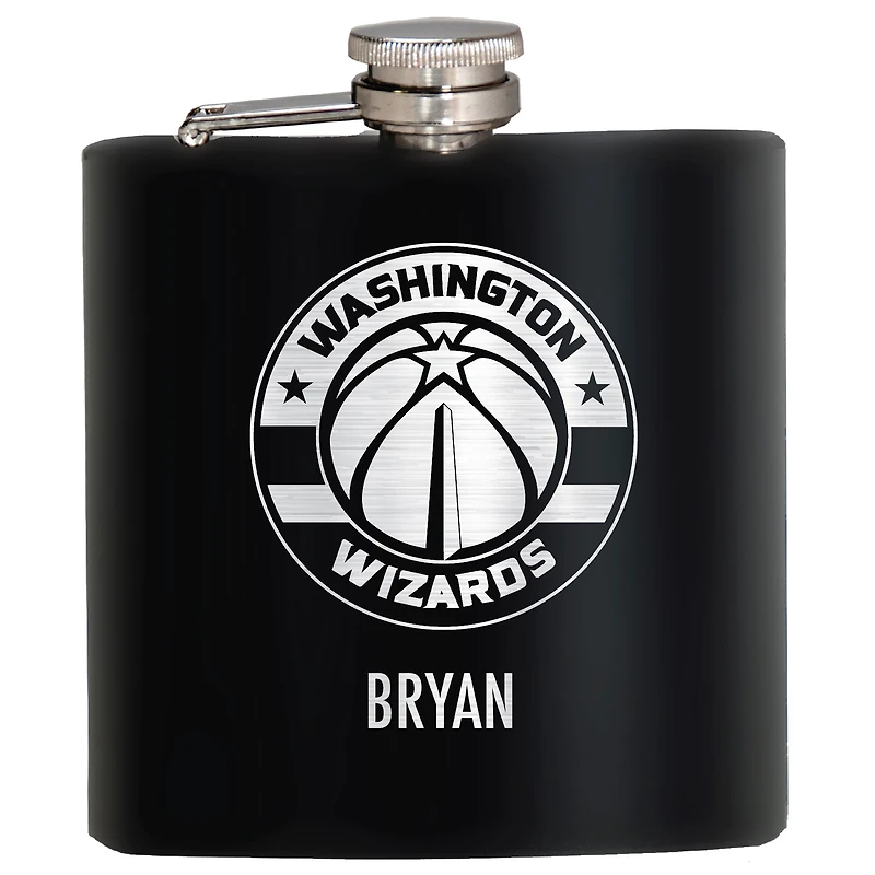Black Washington Wizards 6oz. Personalized Stealth Hip Flask