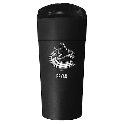 Black Vancouver Canucks 24oz. Personalized Stealth Travel Tumbler