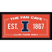 Illinois Fighting Illini Framed 10" x 20" Fan Cave Collage
