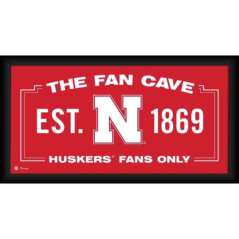 Nebraska Huskers Framed 10" x 20" Fan Cave Collage