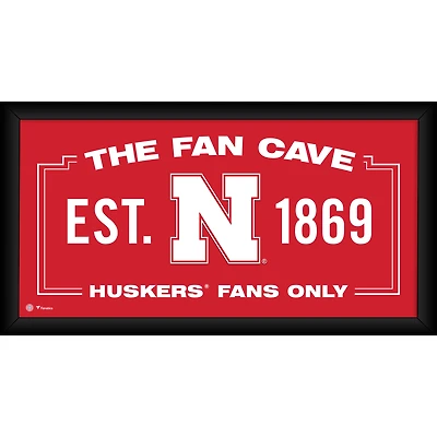 Nebraska Huskers Framed 10" x 20" Fan Cave Collage
