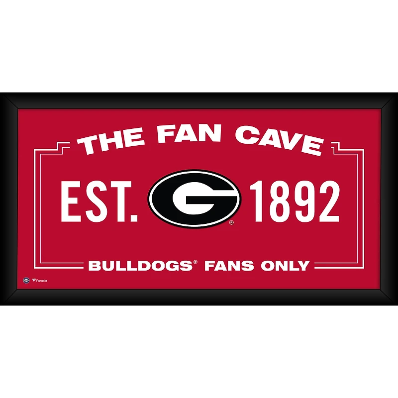Georgia Bulldogs Framed 10" x 20" Fan Cave Collage