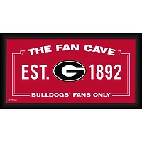 Georgia Bulldogs Framed 10" x 20" Fan Cave Collage