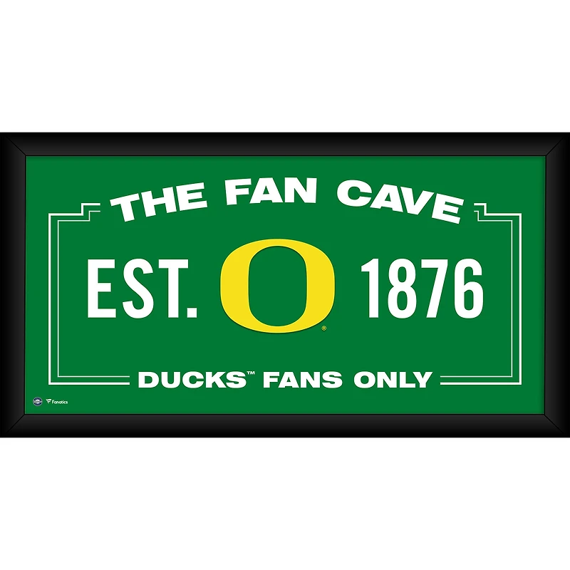 Oregon Ducks Framed 10" x 20" Fan Cave Collage