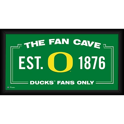 Oregon Ducks Framed 10" x 20" Fan Cave Collage